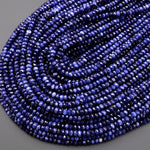 AAA Natural Blue Sodalite 5mm 6mm Faceted Rondelle Beads 15.5" Strand