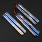 Natural Argentina Lemurian Aquatine Blue Calcite Super Long Linear Spike Earring Pairs Drilled Matched Gemstone Beads