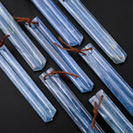 Rare Natural Argentina Lemurian Aquatine Blue Calcite Super Long Linear Spike Earring Pairs Drilled Matched Gemstone Beads