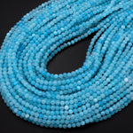Natural Blue Hemimorphite 4mm 6mm Round Beads 15.5" Strand