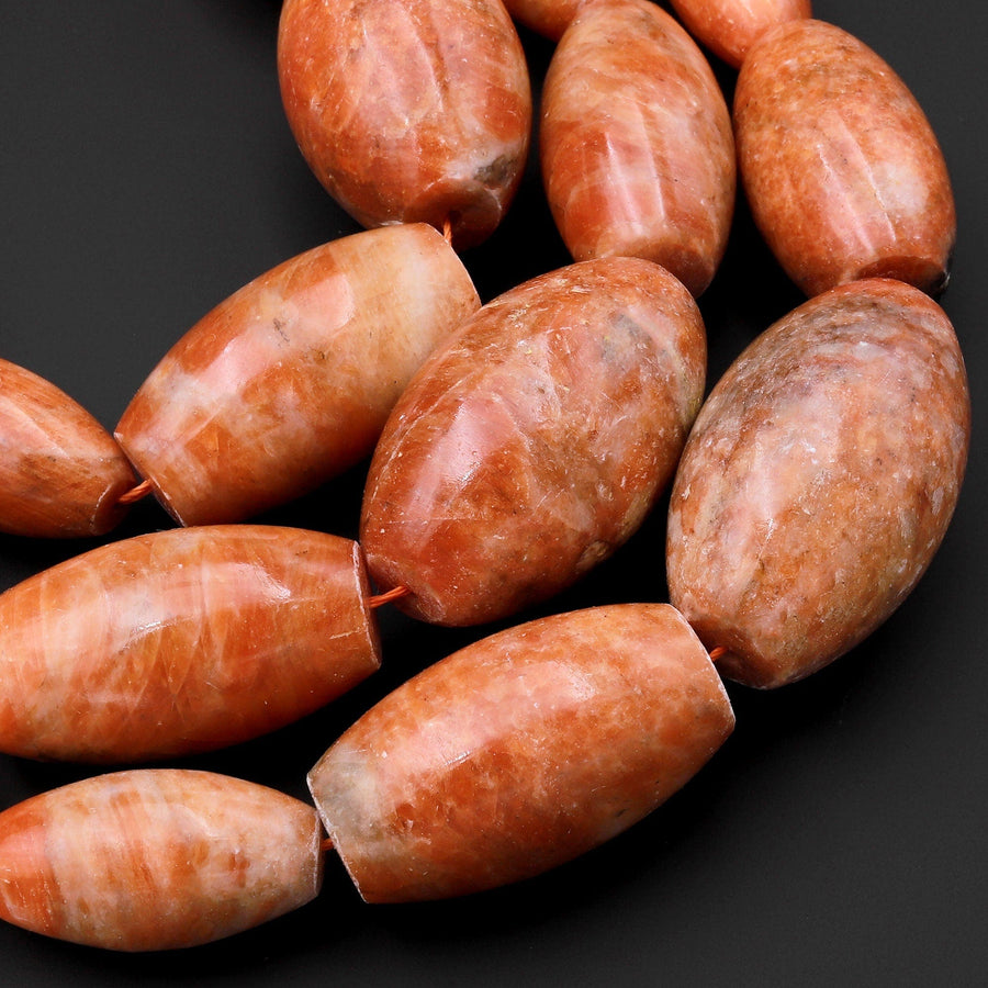 Barrell Calcite Graduated Genuine Natural Orange Calcite Barrel Beads 15.5