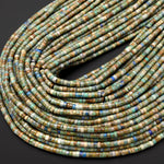 Natural Chrysocolla 4mm Heishi Rondelle Beads 15.5" Strand