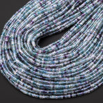 Natural Blue Purple Fluorite 4mm Heishi Rondelle Beads 15.5" Strand