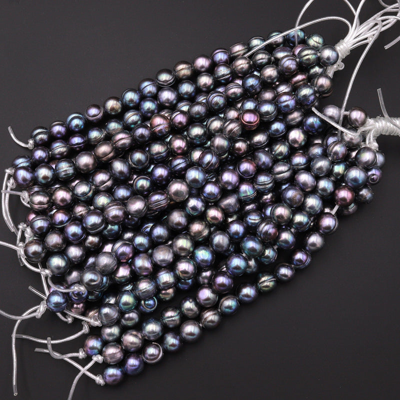 Black Iridescent Beads 12mm