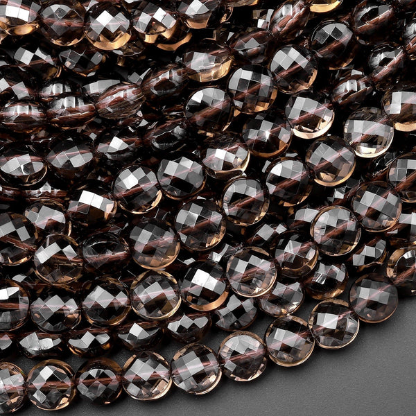 Genuine Smoky Quartz Loose Gemstones - Round Faceted 4mm/5mm/6mm Natural Stones