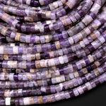 Natural Purple Chevron Purple Amethyst 4mm Heishi Rondelle Beads 15.5" Strand