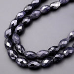 Sparkling Blue Goldstone Faceted Drum Barrel Beads 14x10mm 15.5" Strand