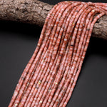 Natural Pink Autumn Jasper 4mm Heishi Beads 15.5" Strand