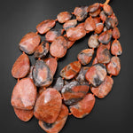 Graduated Genuine Natural Orange Calcite Trapezoid Pendant Beads 17" Strand