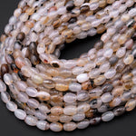 Natural Montana Agate Beads Drum Barrel Cylinder 15.5" Strand