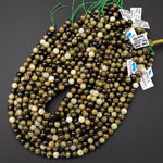 Natural Green Garnet 6mm 8mm Round Beads Smooth Highly Polished Stunning Green Garnet Gemstone 15.5" Strand