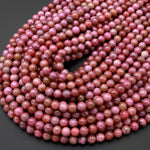 Natural Pink Red Fuchsia Thulite 7mm 8mm 9mm Round Beads Gemstone From Norway 15.5" Strand