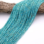 AAA Natural Blue Turquoise 2mm Cube Square Beads Dice Genuine Real Gemstone 15.5" Strand