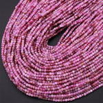 AAA Real Genuine Natural Ruby Faceted 2mm Cube Dice Square Beads Micro Faceted Laser Diamond Cut 15.5" Strand