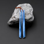 Rare Natural Argentina Lemurian Aquatine Blue Calcite Super Long Linear Spike Earring Pairs Drilled Matched Gemstone Beads