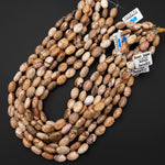 Natural Picture Jasper Oval Beads 15.5" Strand