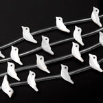 AAA Iridescent Carved Natural White Mother of Pearl Shell Fetish Bird Beads Choose from 10pcs, 20pcs