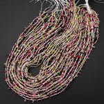 Natural Yellow Pink Watermelon Tourmaline Freeform Chip Beads 15.5" Strand