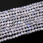 AA Faceted 4mm Rainbow Moonstone Coin Beads Dazzling Gemstone 15.5" Strand