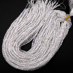 AA Faceted 4mm Rainbow Moonstone Coin Beads Dazzling Gemstone 15.5" Strand