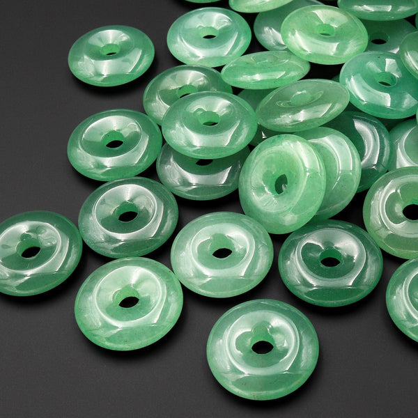 AAA Natural Green Aventurine Donut Pendant 25mm 30mm 35mm