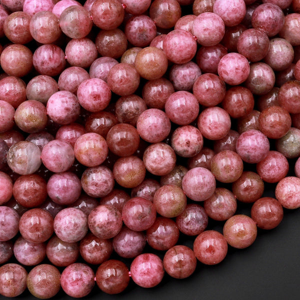 Natural Pink Red Fuchsia Thulite 7mm 8mm 9mm Round Beads Gemstone From Norway 15.5" Strand