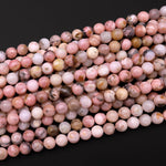 Natural Peruvian Pink Opal 6mm 8mm 10mm Round Beads 15.5" Strand