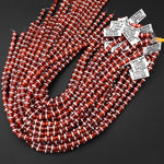 Tibetan Red Agate Tube Cylinder Beads Dzi White Etched Line Ring Mala Antique Boho Beads 15.5" Strand