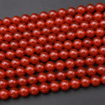 Natural Red Agate 4mm 6mm 8mm 10mm 12mm Round Beads Gemstone 15.5" Strand