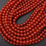 Natural Red Agate 4mm 6mm 8mm 10mm 12mm Round Beads Gemstone 15.5" Strand