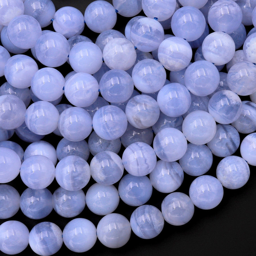 Natural Blue Lace Agate Beads 4mm 6mm 8mm 10mm Round Beads 15.5" Strand