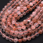 Natural Red Hematoid Lepidocrocite Quartz 6mm 8mm 10mm Round Beads Rare Red Quartz Crystal Translucent Stone From Madagascar Strand