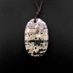 Natural Green Ocean Jasper Pendant Freeform Oval Shape Gemstone