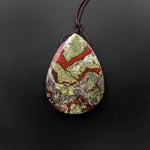 Natural Dragon Blood Jasper Pendant Top Side Drilled Teardrop Pendant Focal Bead