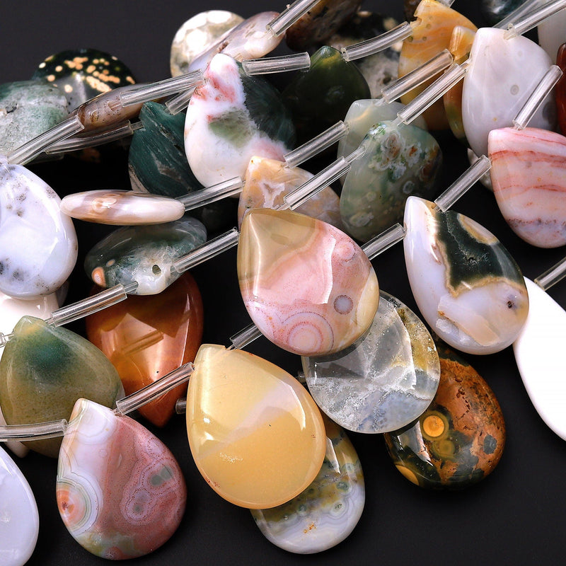 Real Natural Abalone Shell Beads Mermaid Shards Side Drilled