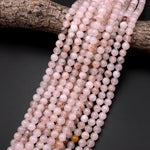 Natural Pale Pink Phantom Agate 6mm 8mm 10mm Round Beads 15.5" Strand