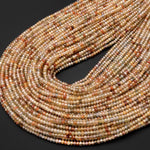 Genuine Natural Zircon Faceted Rondelle Beads 3mm 4mm Champagne Gray Gold Orange Canary Yellow Diamond Beads Gemstone 15.5" Strand