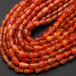 AAA Orange Red Gobi Agate Teardrop Beads Vertically Drilled 15.5" Strand