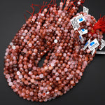 AAA Faceted Natural Red Hematoid Lepidocrocite Quartz 6mm 8mm 10mm Round Beads Rare Red Quartz Crystal Powerful Energy Stone 15.5" Strand