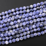 Matte Natural Blue White Sodalite 6mm 8mm 10mm 12mm Round Beads 15.5" Strand
