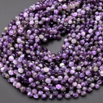 Natural Purple Amethyst Faceted 6mm Rounded Teardrop Briolette Beads Gemstone 15.5" Strand