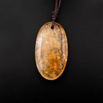 Natural Golden Citrine Long Oval Pendant Bead Drilled Gemstone