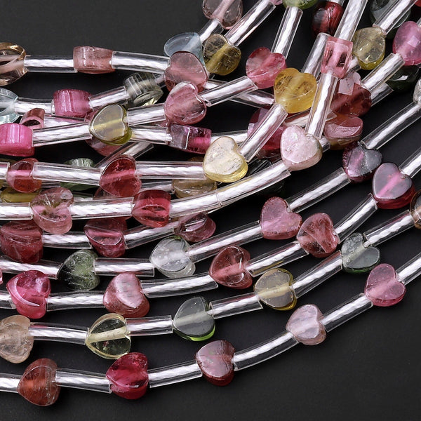 Puffy Heart Glass Beads, Large Heart Beads, Glass Heart Beads