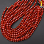 Natural Red Agate 4mm 6mm 8mm 10mm 12mm Round Beads Gemstone 15.5" Strand