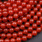 Natural Red Agate 4mm 6mm 8mm 10mm 12mm Round Beads Gemstone 15.5" Strand