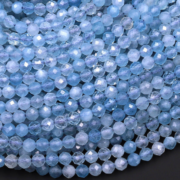 Ampearlbeads Faceted Aquamarine Bead with Silver Core Natural Gemstone –  AmpearlBeads