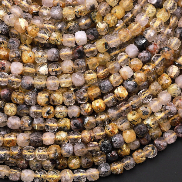 Amethyst Mica Rutile Quartz Mixed Beads Bracelet Wholesale 5pcs