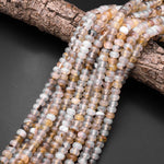 Natural Montana Agate 6mm 8mm Rondelle Beads 15.5" Strand