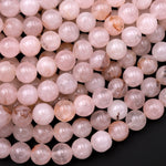 Natural Pale Pink Phantom Agate 6mm 8mm 10mm Round Beads 15.5" Strand