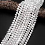 Tibetan White Agate 6mm 8mm 10mm Round Beads Dzi Etched Line Ring Mala Antique Boho Beads 15.5" Strand